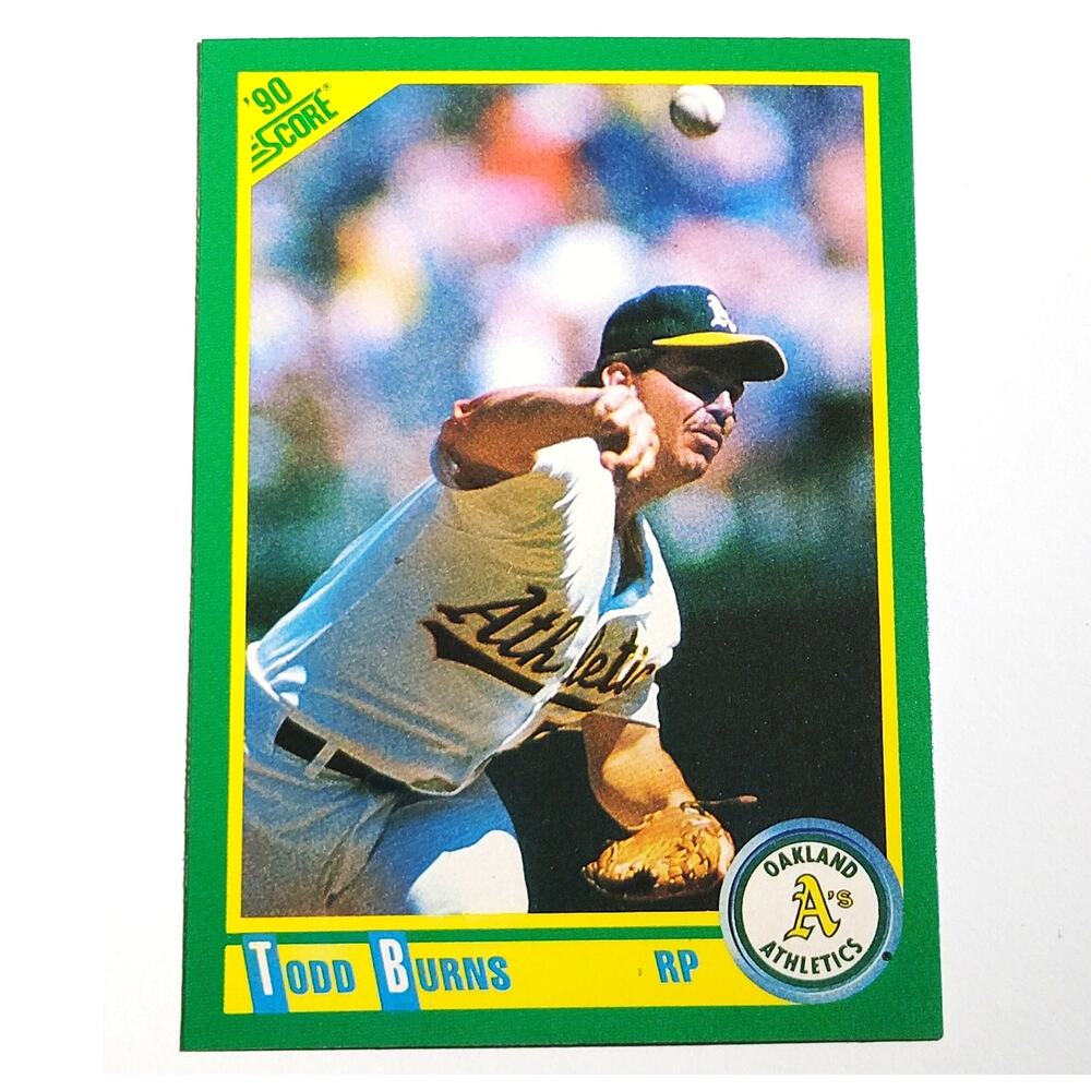 1990 Score Todd Burns Card No. 64 Oakland Athletics RP VG/EX